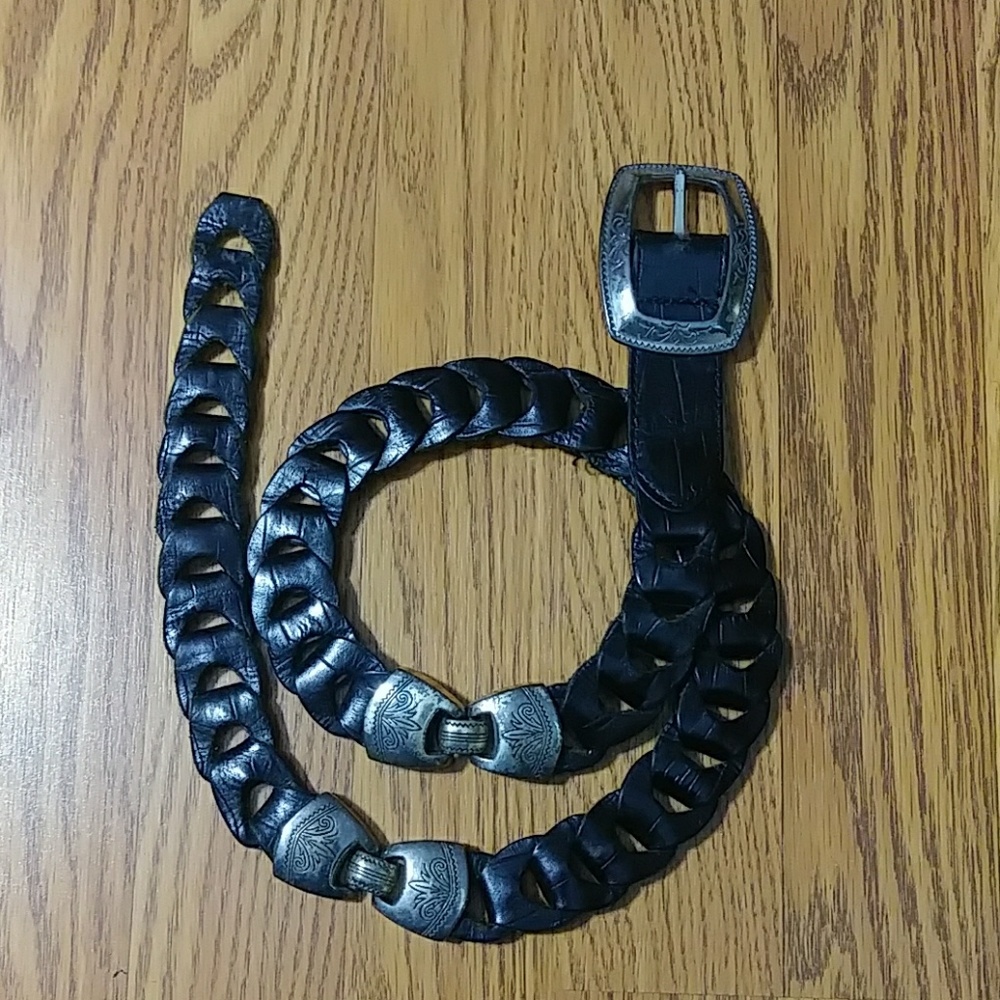 Black Chain Concho Belt